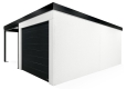 GARDEON® Garage mit Hörmann Garagentor, Fenster und Carport links